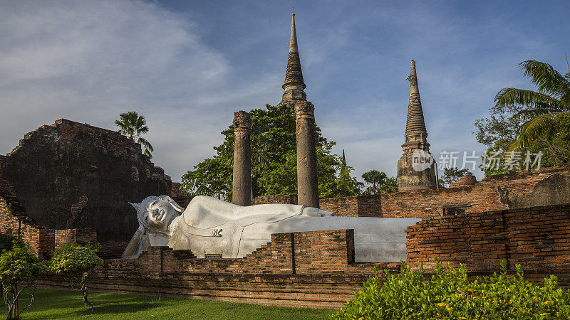 古老的著名寺庙，Wat Yai Chaimongkol，在泰国